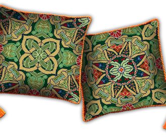 Красивая схема вышивки крестом подушки: 5 направлений