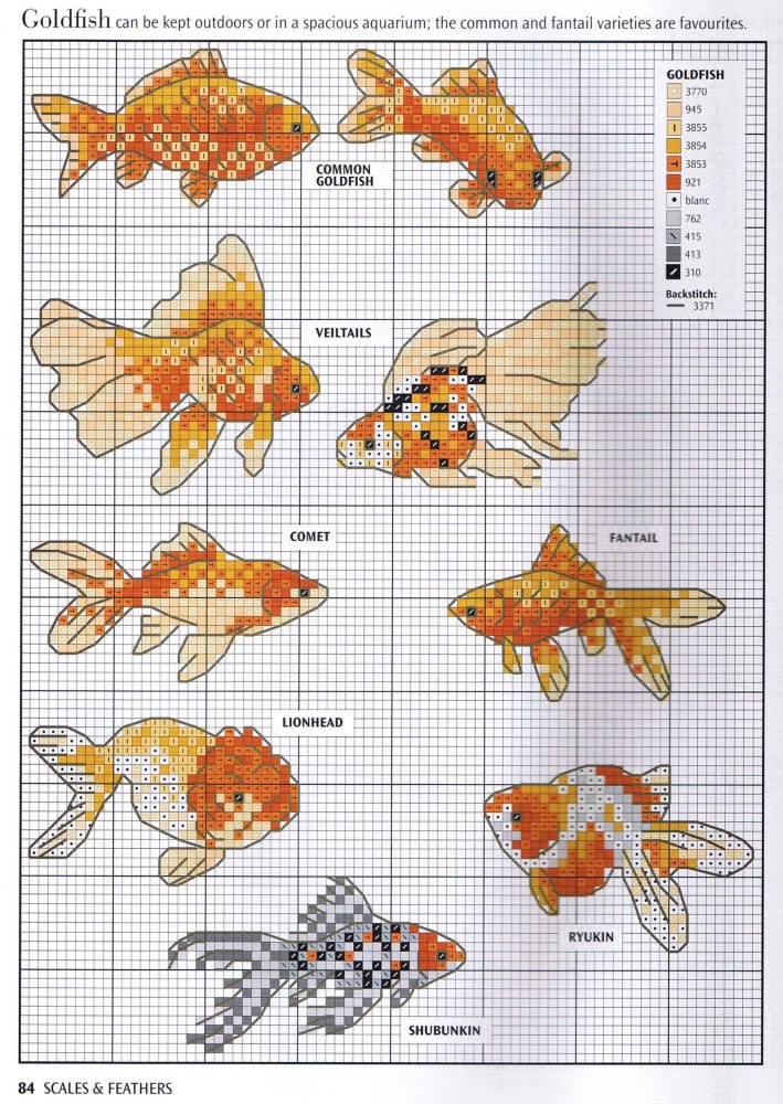 Схема вышивки золотая рыбка схема